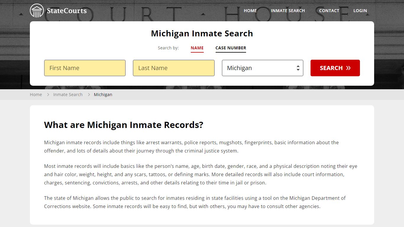Michigan Inmate Search, Prison and Jail Information - StateCourts